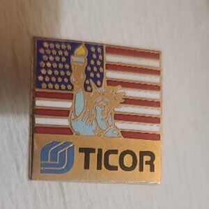 Tricor Title Company Vintage USA Flag Lapel Pin